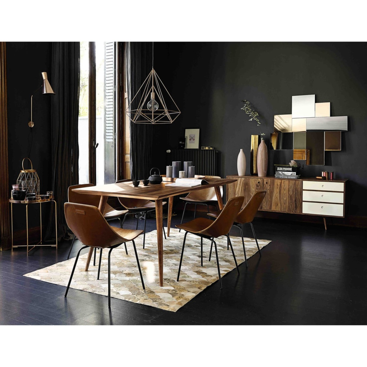 Solid sheesham wood vintage dining table L175 Andersen – image 9