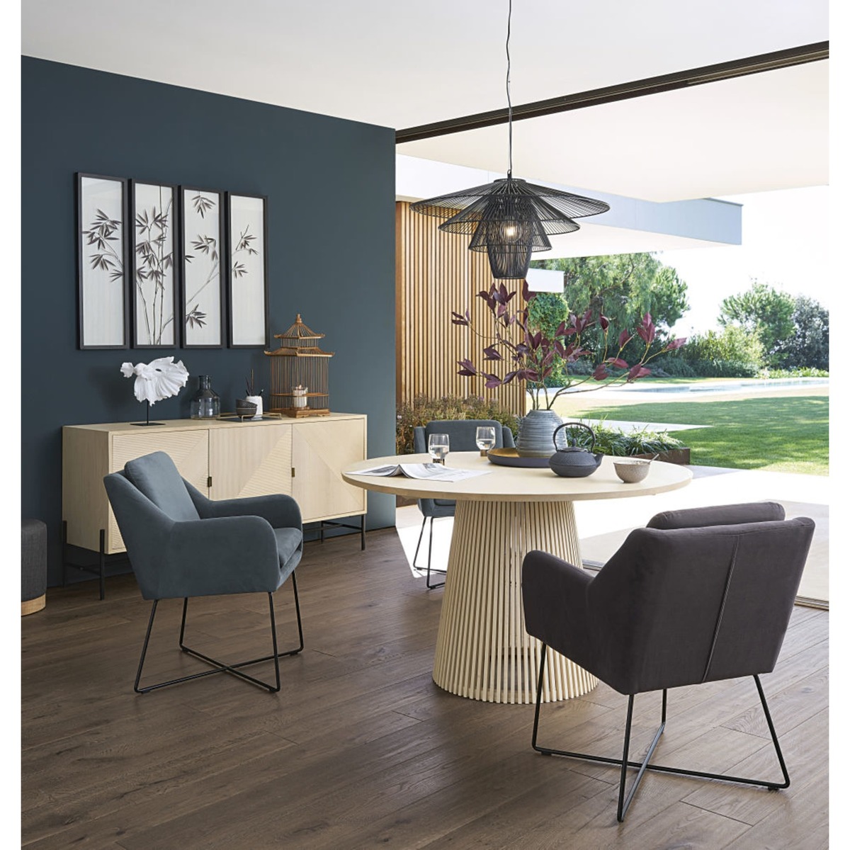 Round Sycamore 6-Seater Dining Table D130 Sendai – image 3