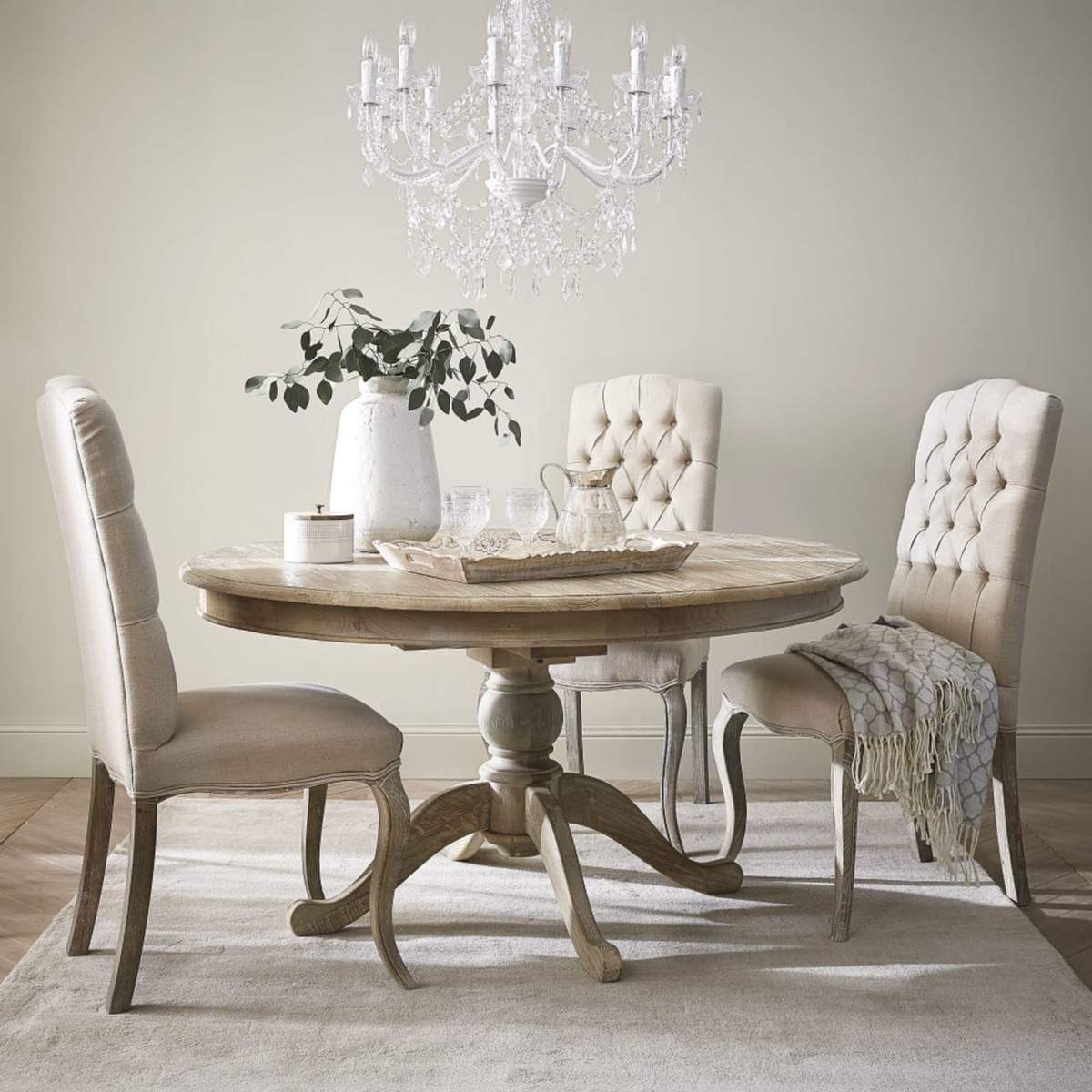 Extendable Dining Table for 6-8 People in Recycled Grey Fir W140-180 Neuilly – image 5