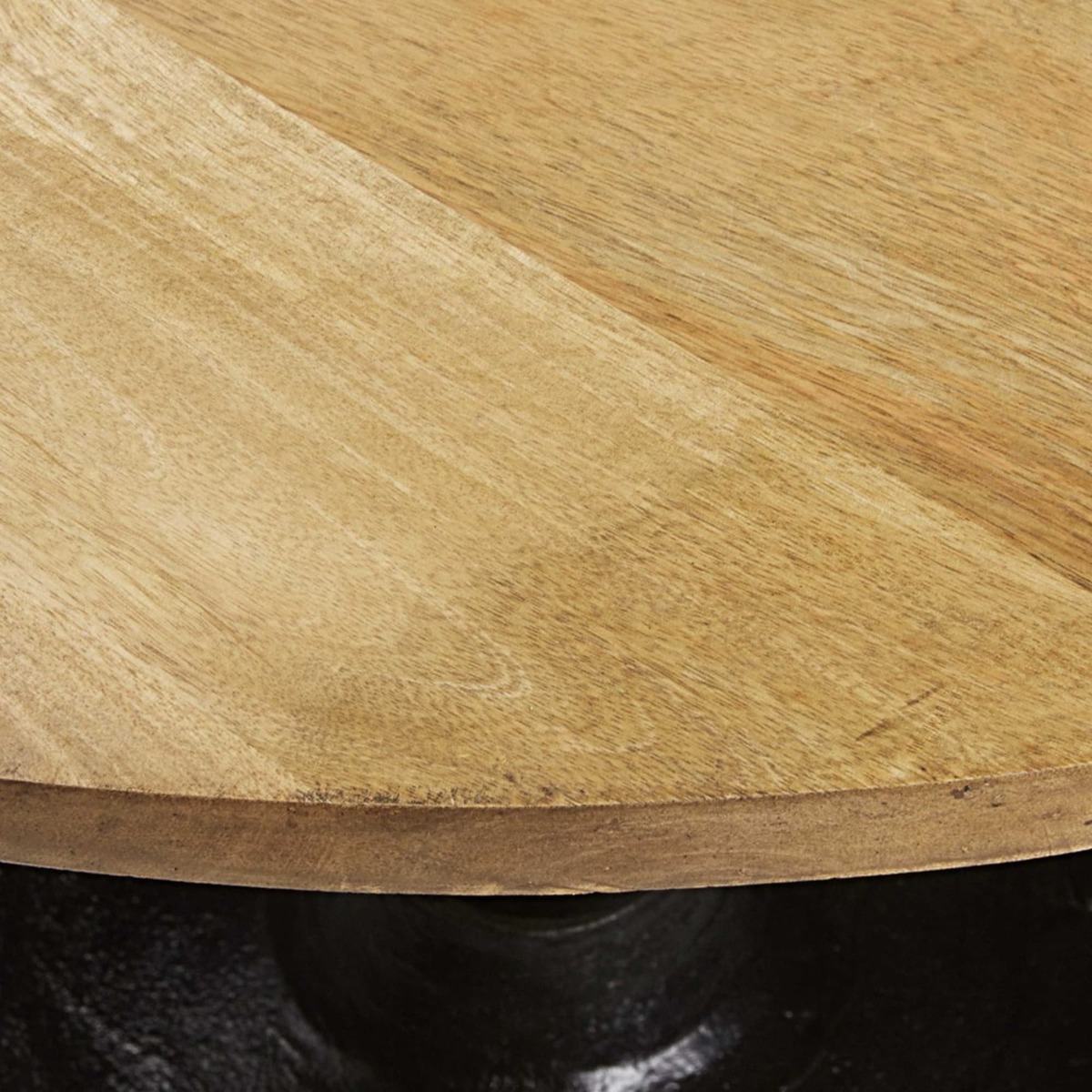 Solid mango wood and black metal dining table D 115 Factory – image 2
