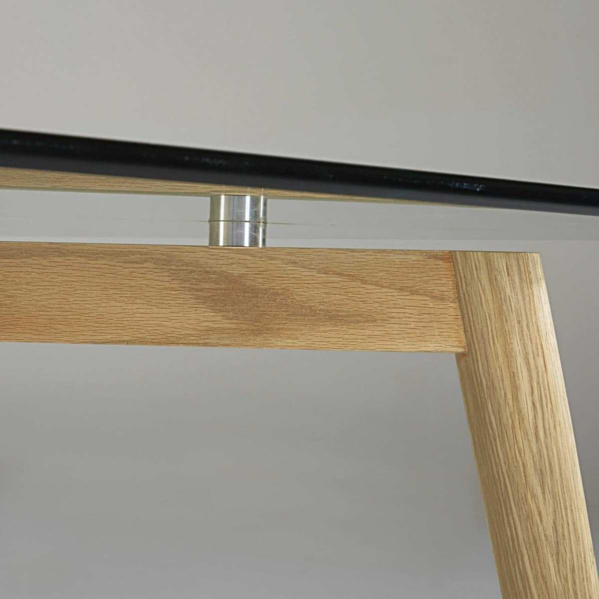 Oak and glass dining table L 120 Mirage – image 3