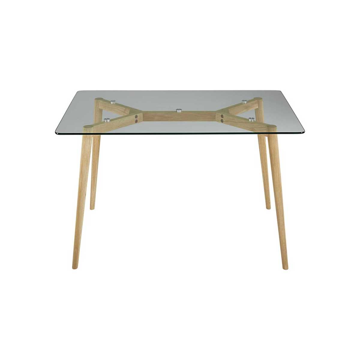 Oak and glass dining table L 120 Mirage – image 2