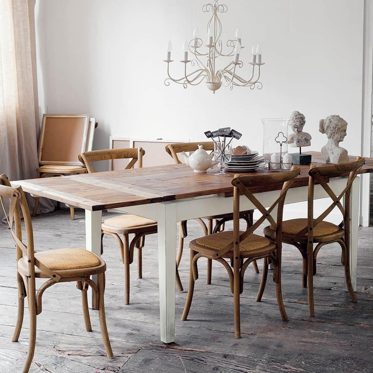 Solid Poplar Extending Dining Table L 160 Tradition – image 6