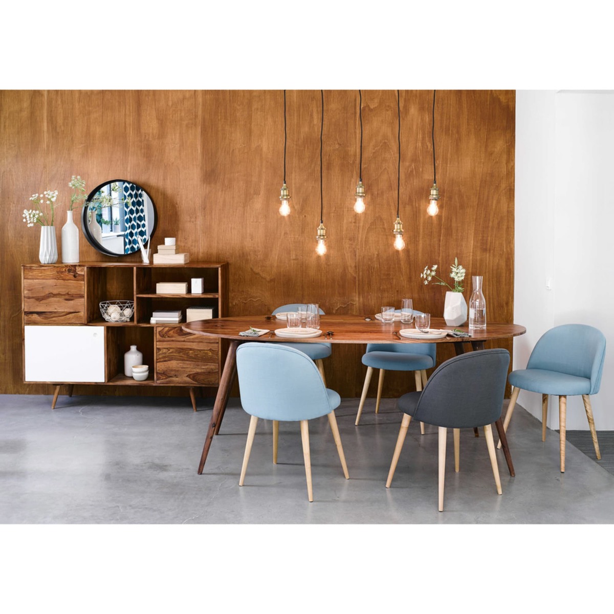 Solid sheesham wood oval dining table L200 Andersen – image 5