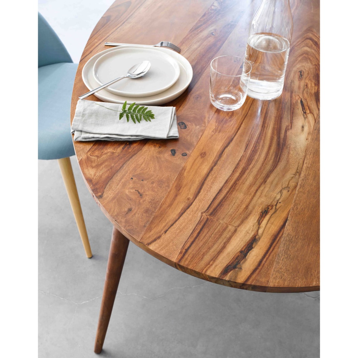 Solid sheesham wood oval dining table L200 Andersen – image 8