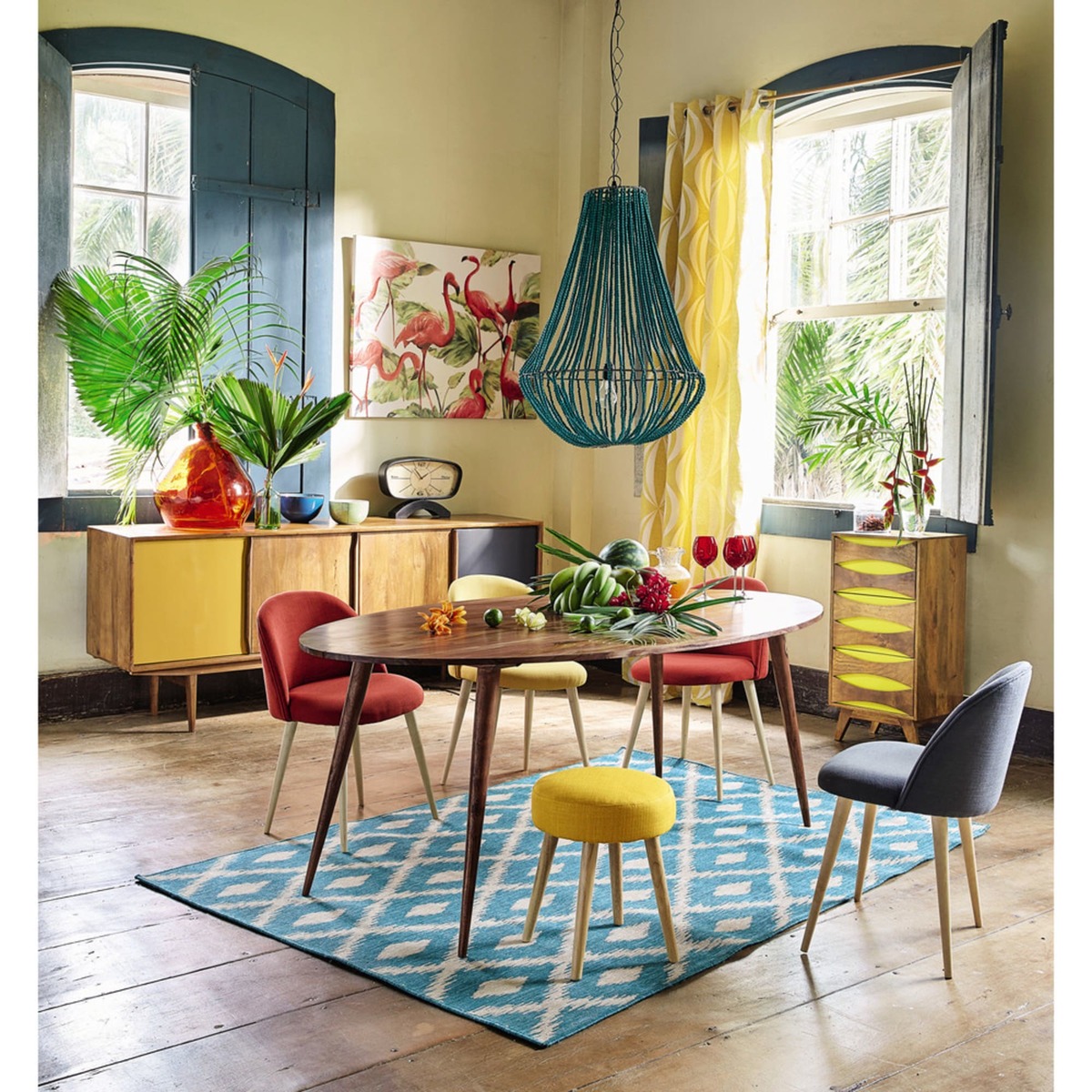 Solid sheesham wood oval dining table L200 Andersen – image 9