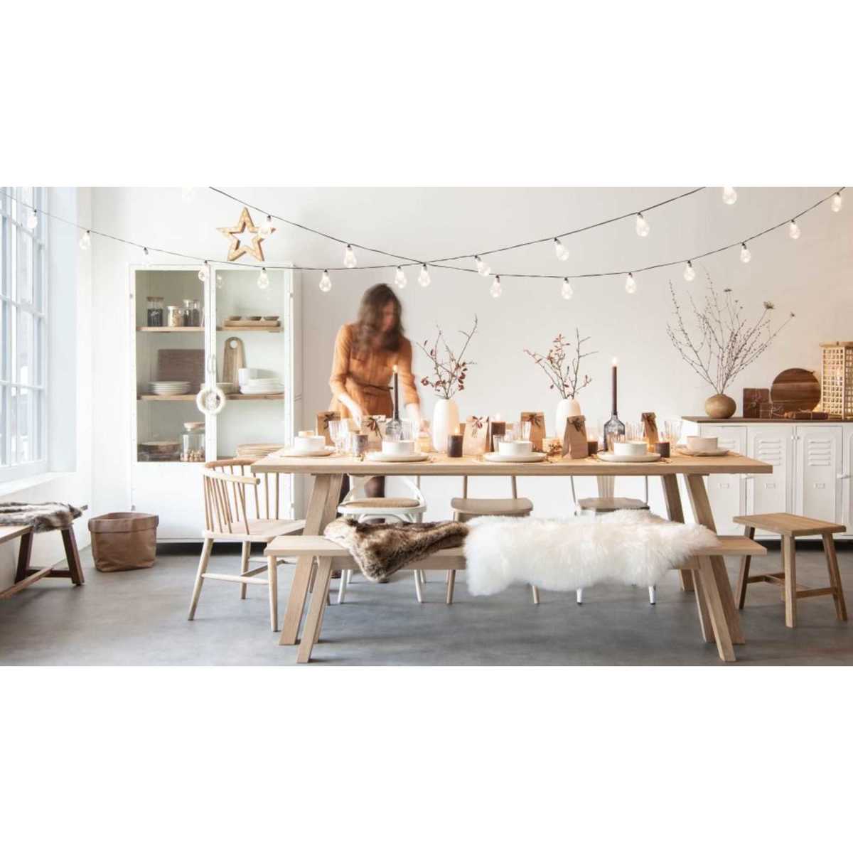 Solid Oak 6-Seater Dining Table W 220 cm Norman – image 5