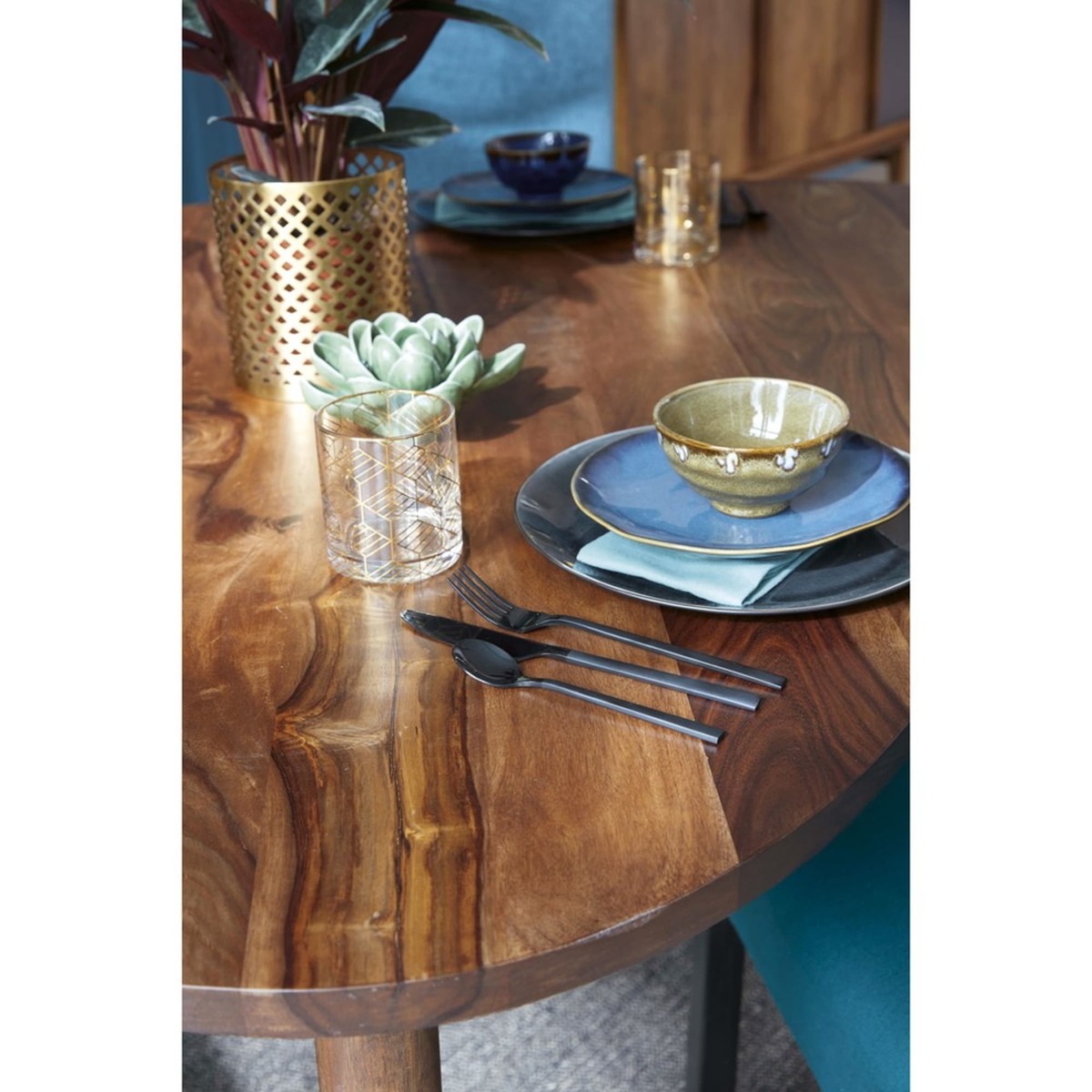 6-Seater Solid Sheesham Wood Vintage Dining Table L136 Andersen – image 4