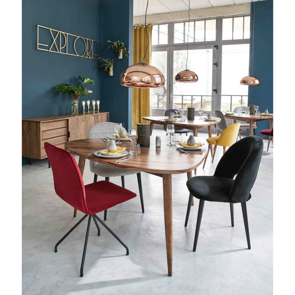 6-Seater Solid Sheesham Wood Vintage Dining Table L136 Andersen – image 6