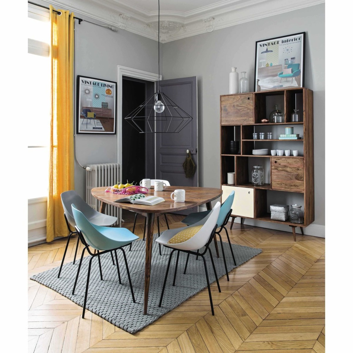 6-Seater Solid Sheesham Wood Vintage Dining Table L136 Andersen – image 8