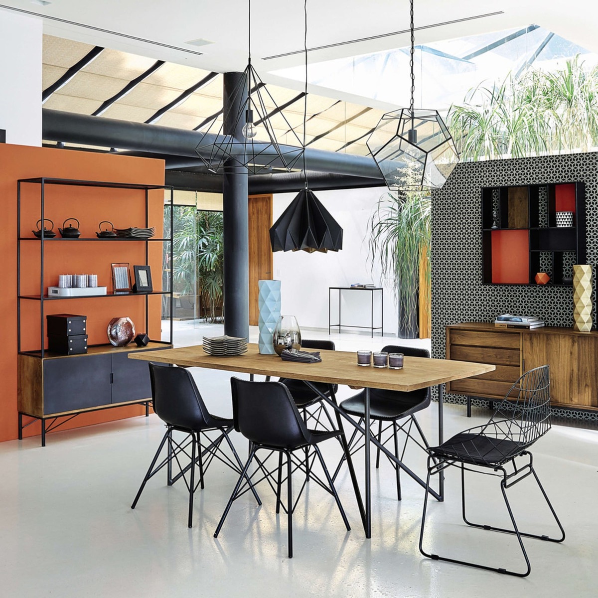 Solid mango wood dining table W 200cm Arty – image 4