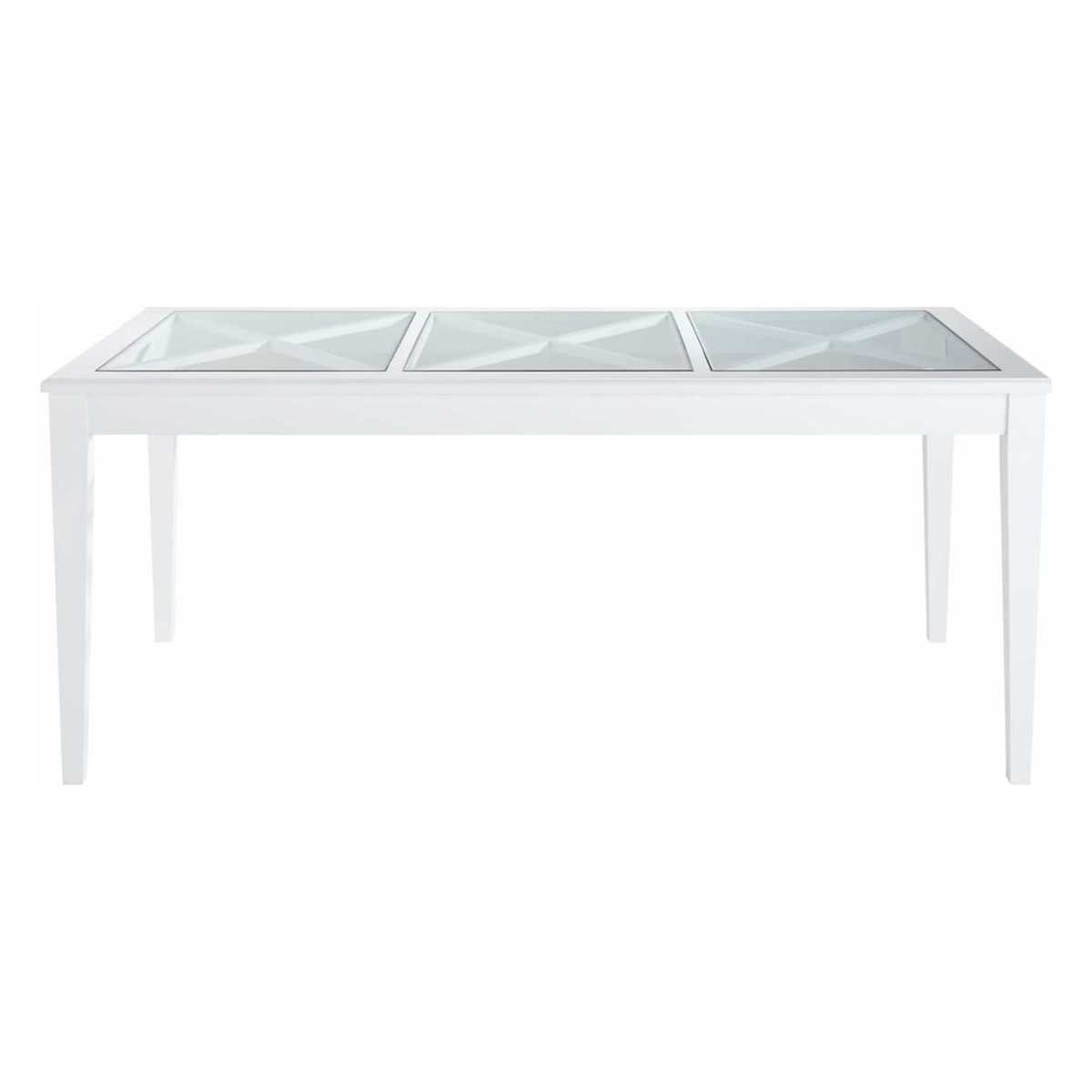 8-Seater White Pine and Tempered Glass Dining Table L 180 cm Newport – image 2
