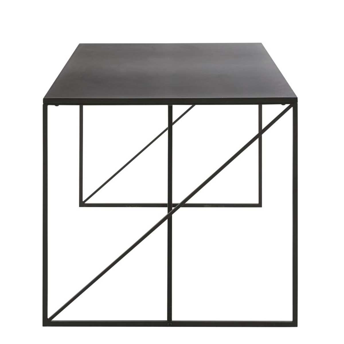 6-Seater Black Metal Dining Table W140 Edwin – image 2