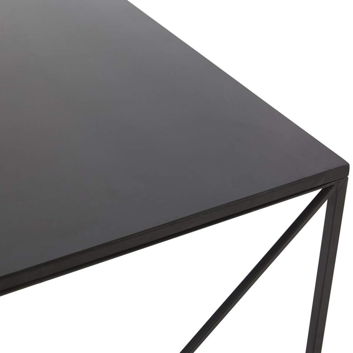 6-Seater Black Metal Dining Table W140 Edwin – image 3