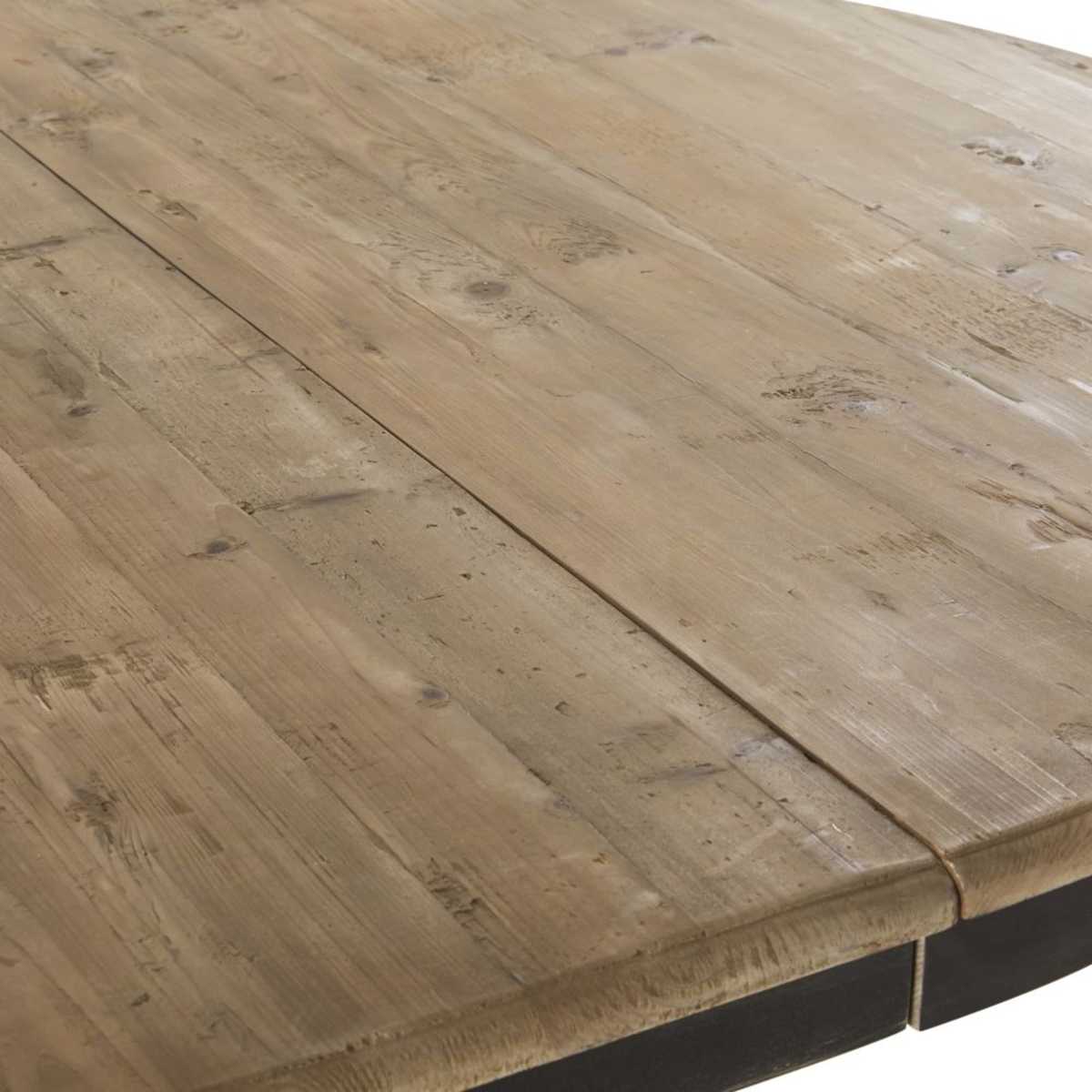 Extendable 6/8-Seater Recycled Pine and Birch Dining Table W140/190 Provence – image 4