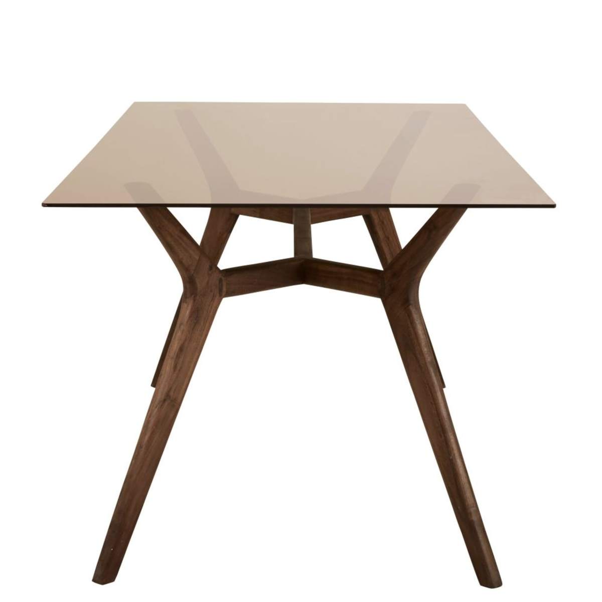 Glass and Acacia 8-Seater Dining Table W180 Sterling – image 3