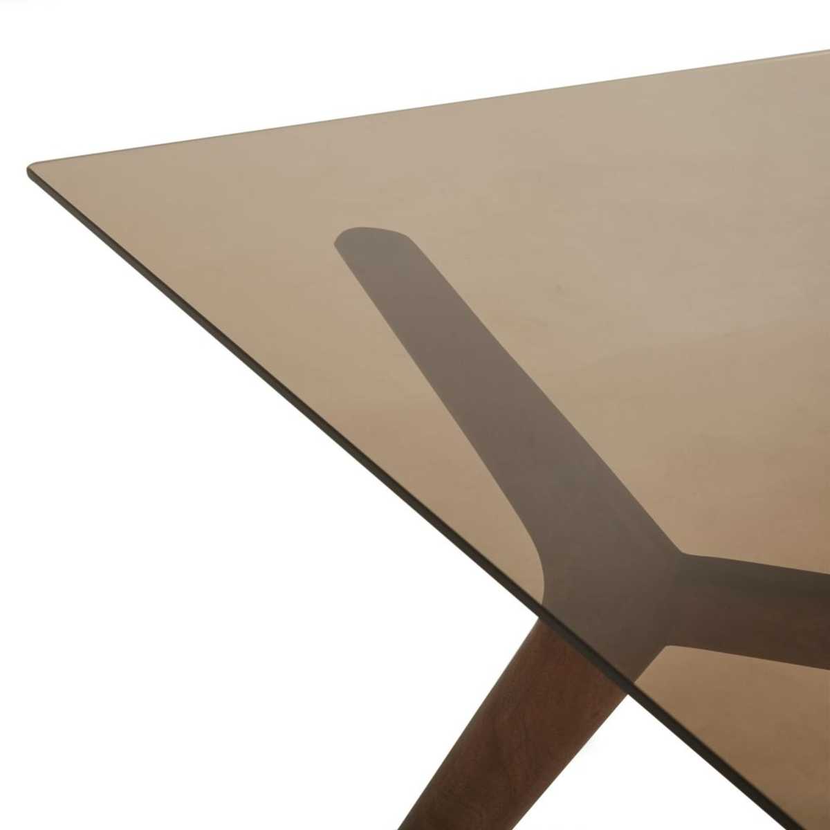 Glass and Acacia 8-Seater Dining Table W180 Sterling – image 4