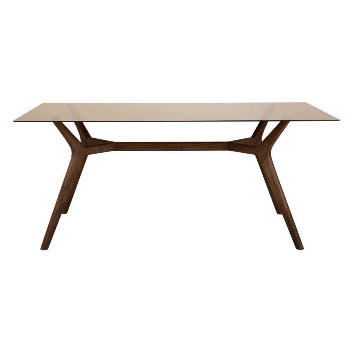Glass and Acacia 8-Seater Dining Table W180 Sterling – image 2