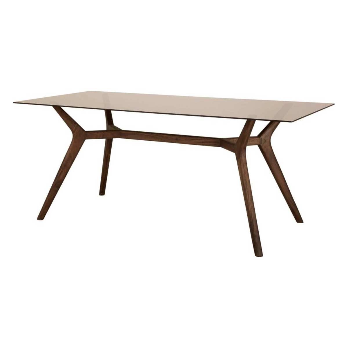 Glass and Acacia 8-Seater Dining Table W180 Sterling – image 1