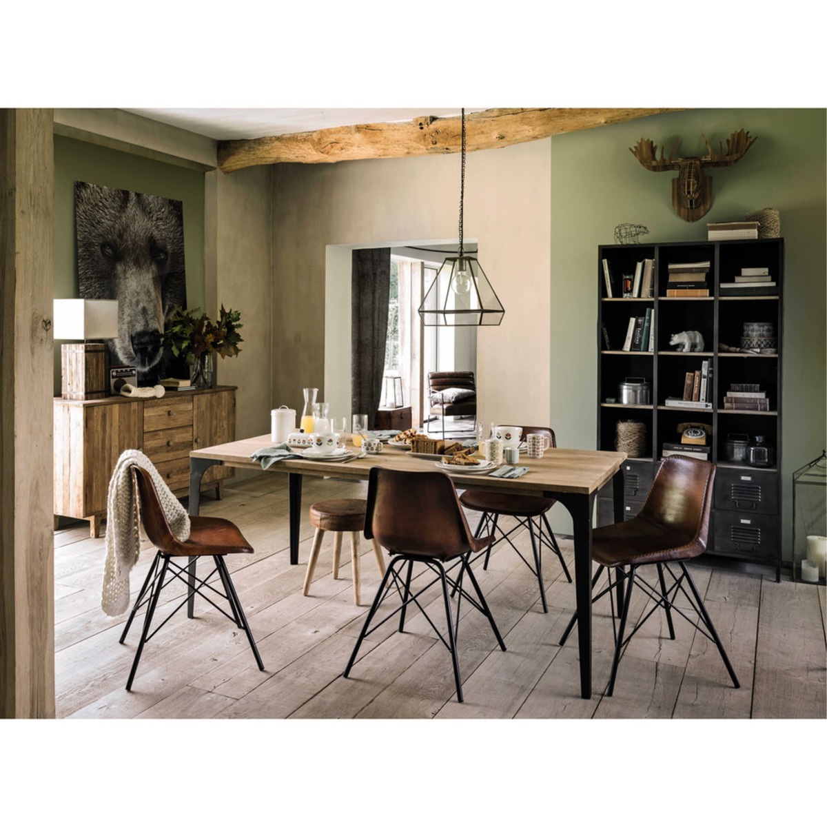 Solid mango wood dining table L180 Metropolis – image 4