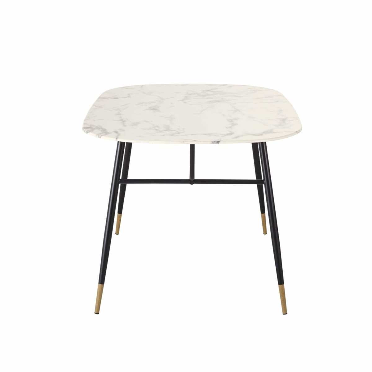 Marble-Effect Tempered Glass 4-Seater Dining Table W140 Rhea – image 2