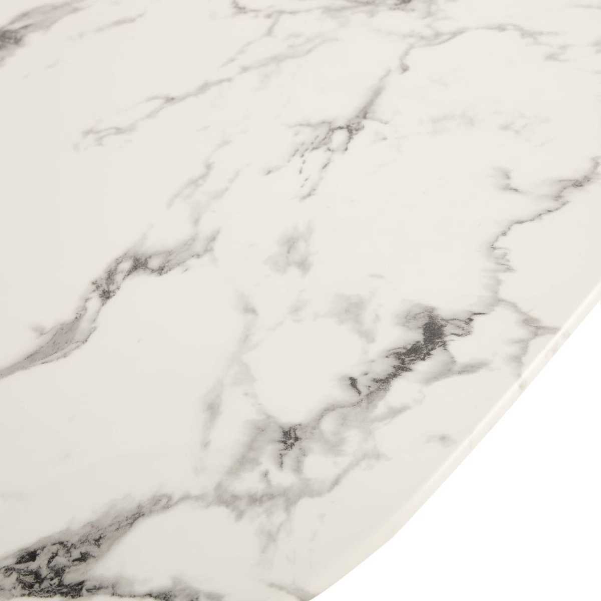 Marble-Effect Tempered Glass 4-Seater Dining Table W140 Rhea – image 3