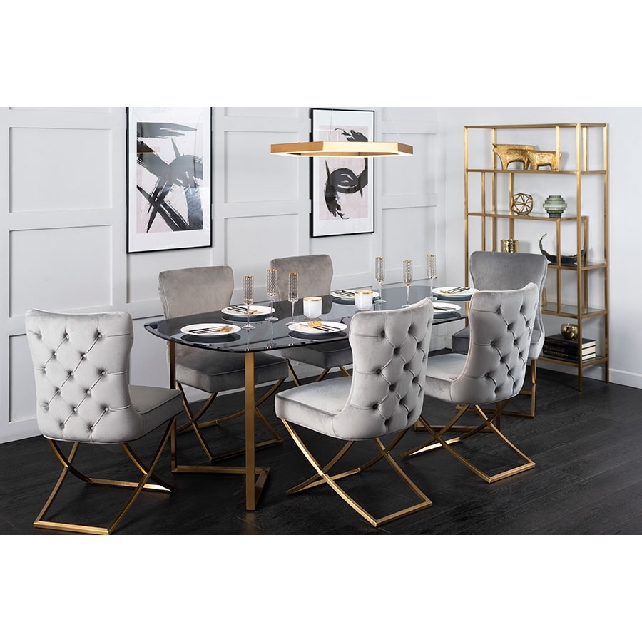 Chevron Brass Dining Table – image 3