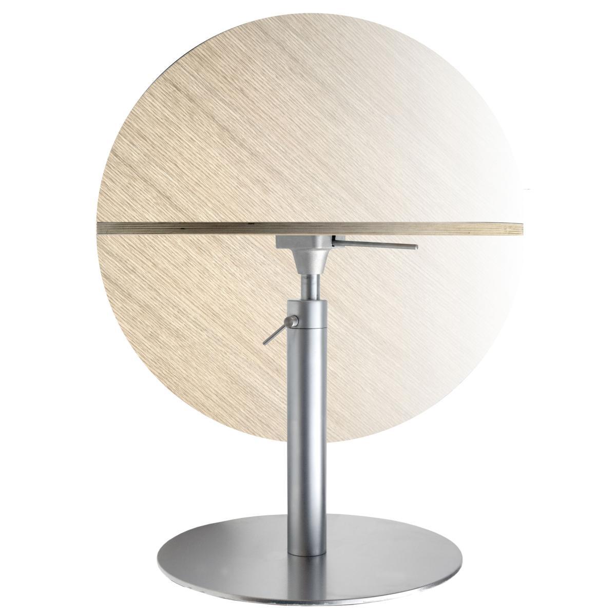 Rondo Adjustable height table - Adjustable height - Ø 90 cm by Lapalma White/Natural wood – image 2