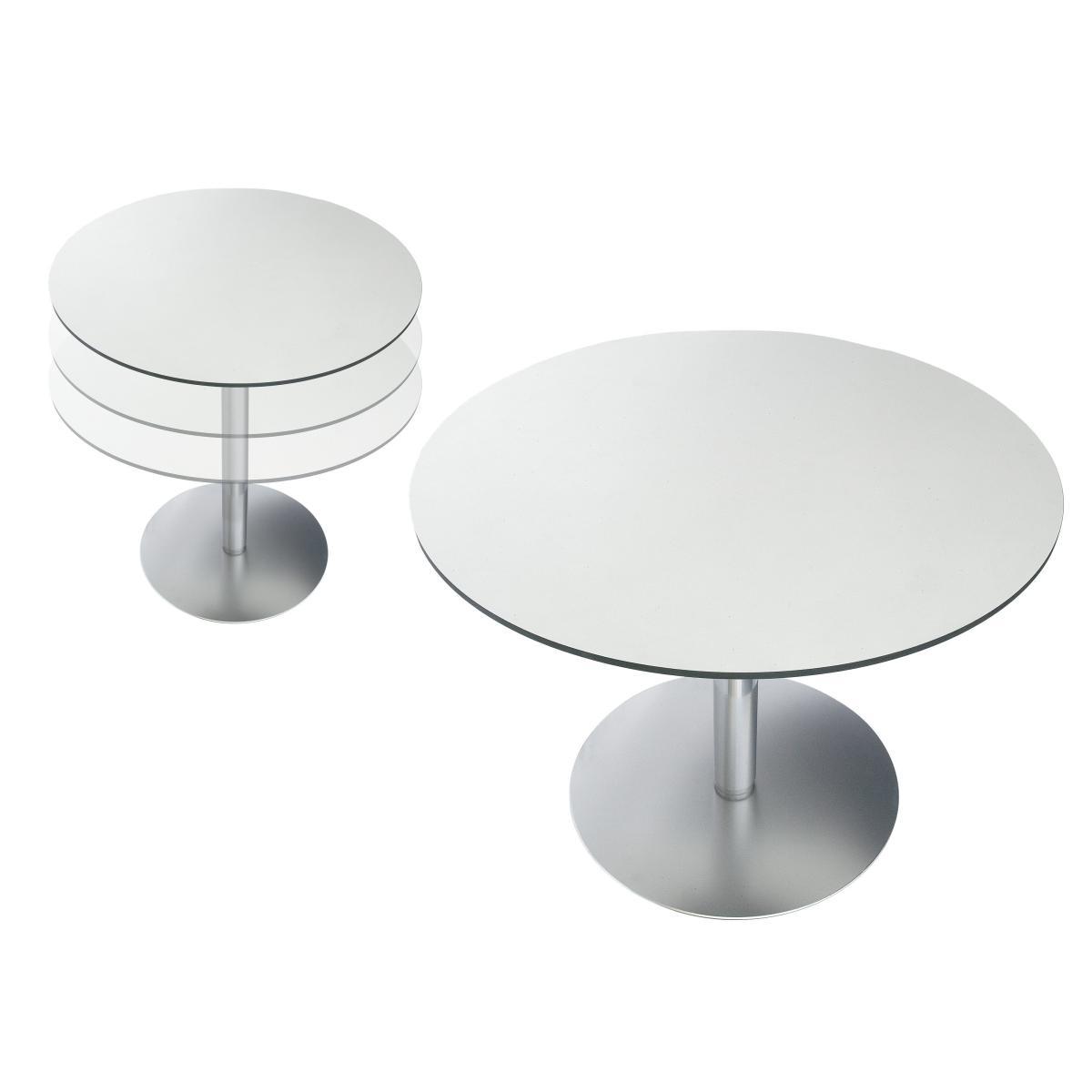 Rondo Adjustable height table - Adjustable height - Ø 90 cm by Lapalma White/Natural wood – image 3