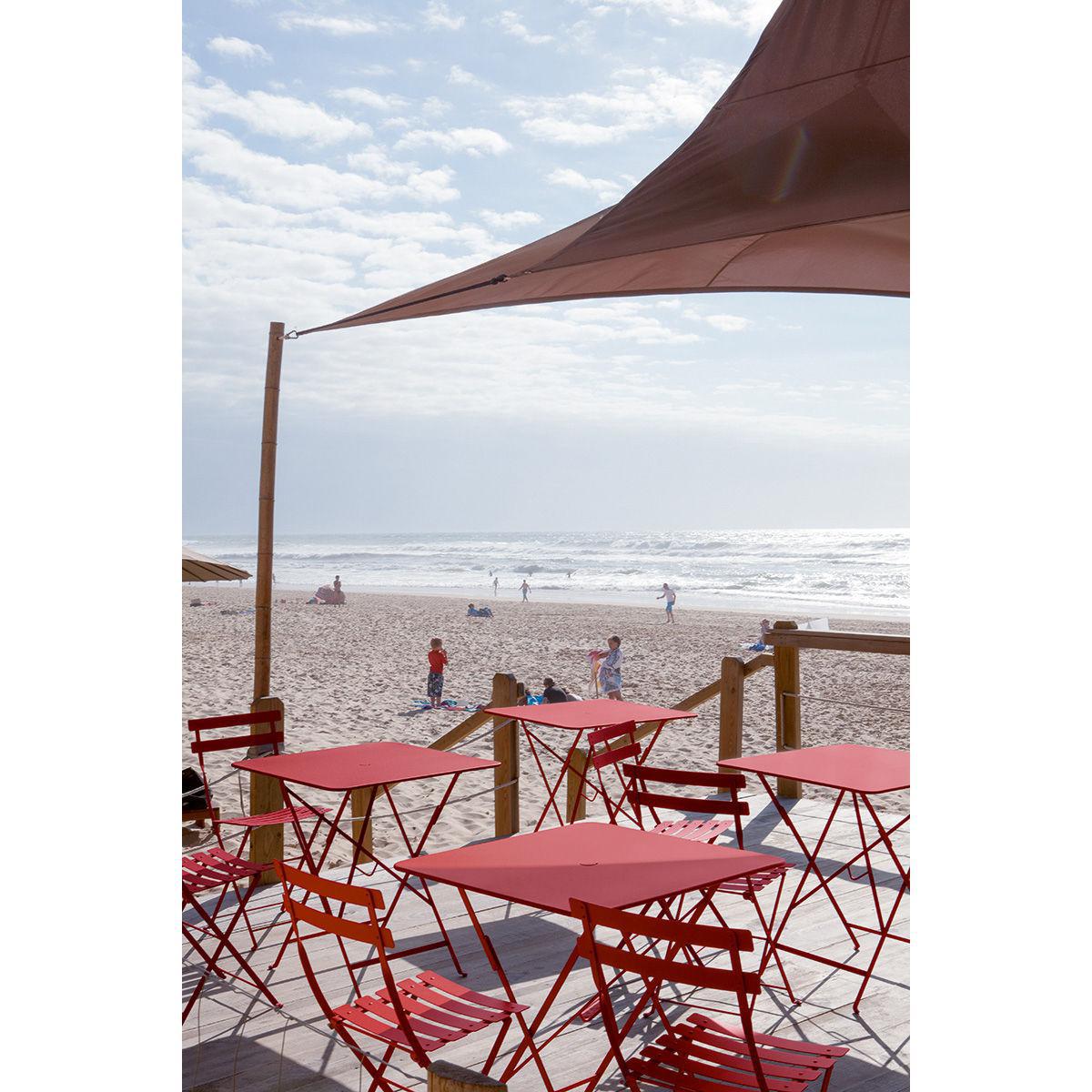 Bistro Foldable table - 71 x 71 cm - Foldable - With umbrella hole by Fermob Green/Grey – image 2