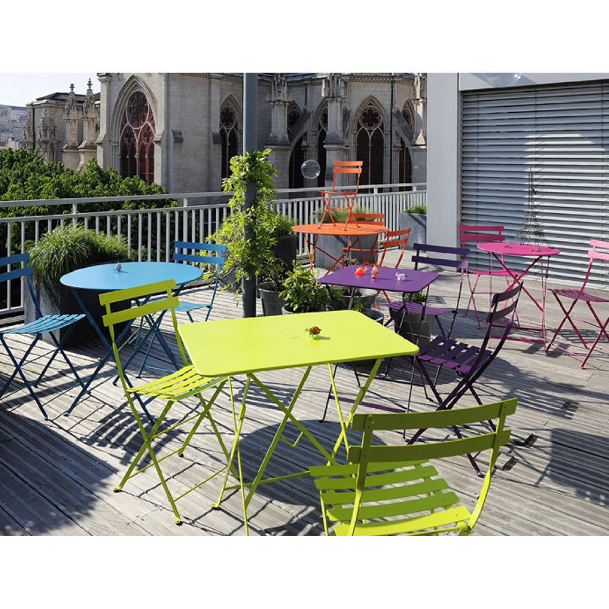 Bistro Foldable table - 71 x 71 cm - Foldable - With umbrella hole by Fermob Green/Grey – image 3