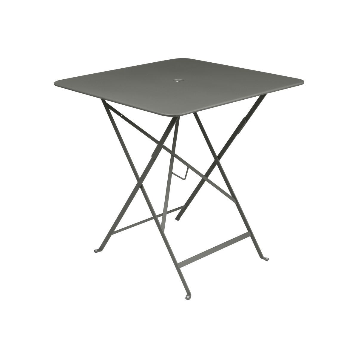 Bistro Foldable table - 71 x 71 cm - Foldable - With umbrella hole by Fermob Green/Grey – image 1