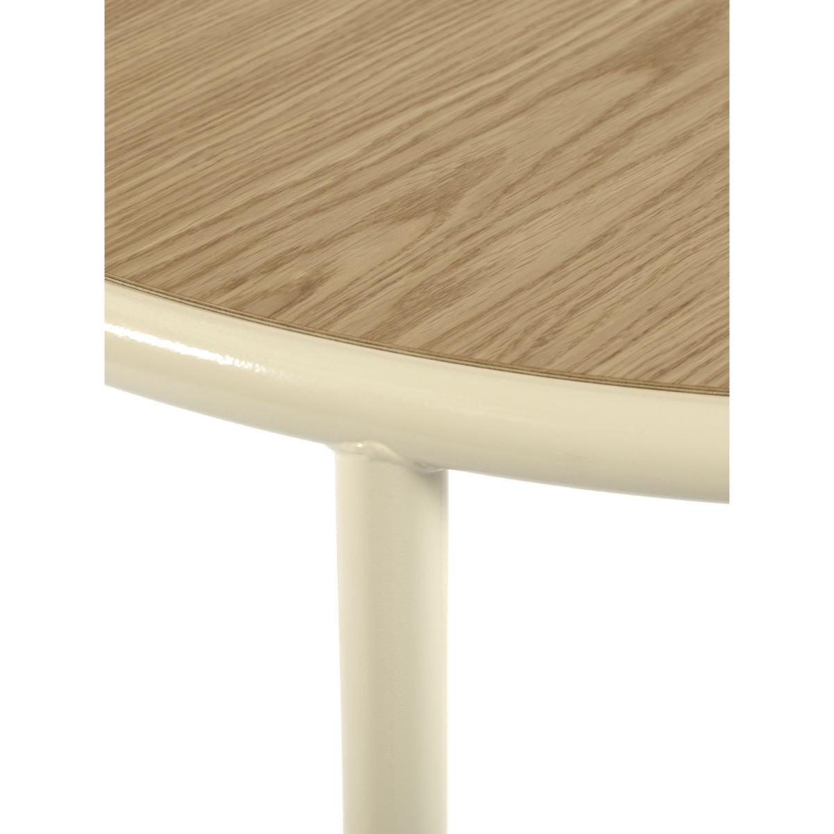 Wooden Round table - / Ø 120 cm - Oak & steel by valerie objects White/Beige/Natural wood – image 2