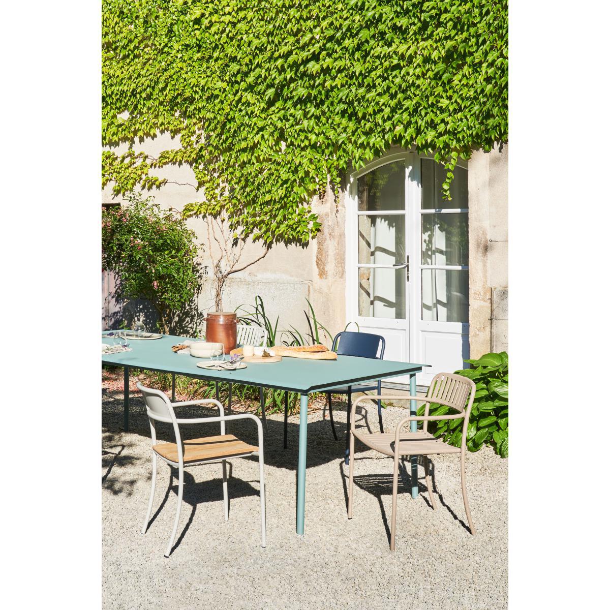 Patio Rectangular table - / Stainless steel - 240 x 100 cm by Tolix White/Beige – image 2