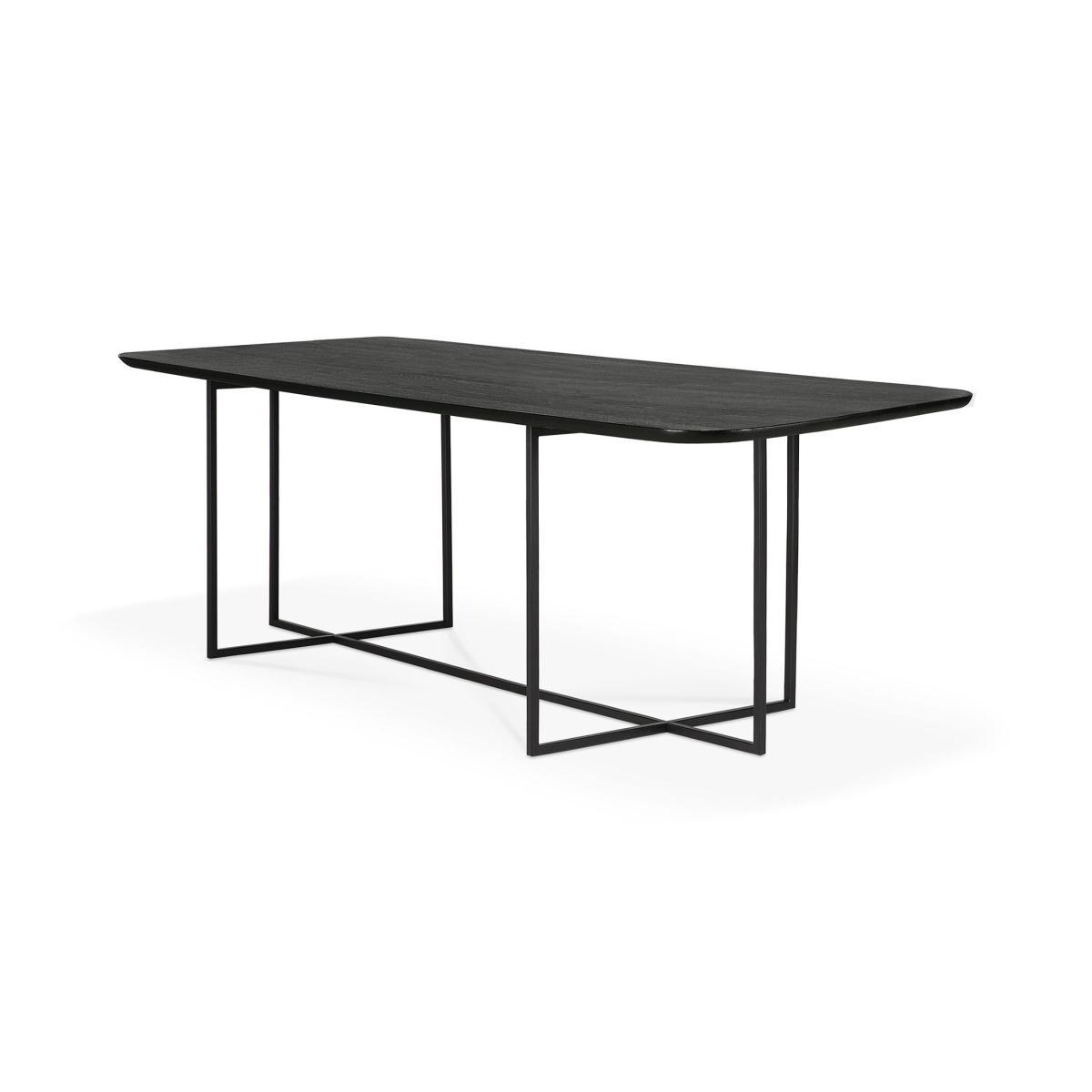 Arc Rectangular table - / 220 x 100 cm - 8-seater / Stained oak by Ethnicraft Black – image 2