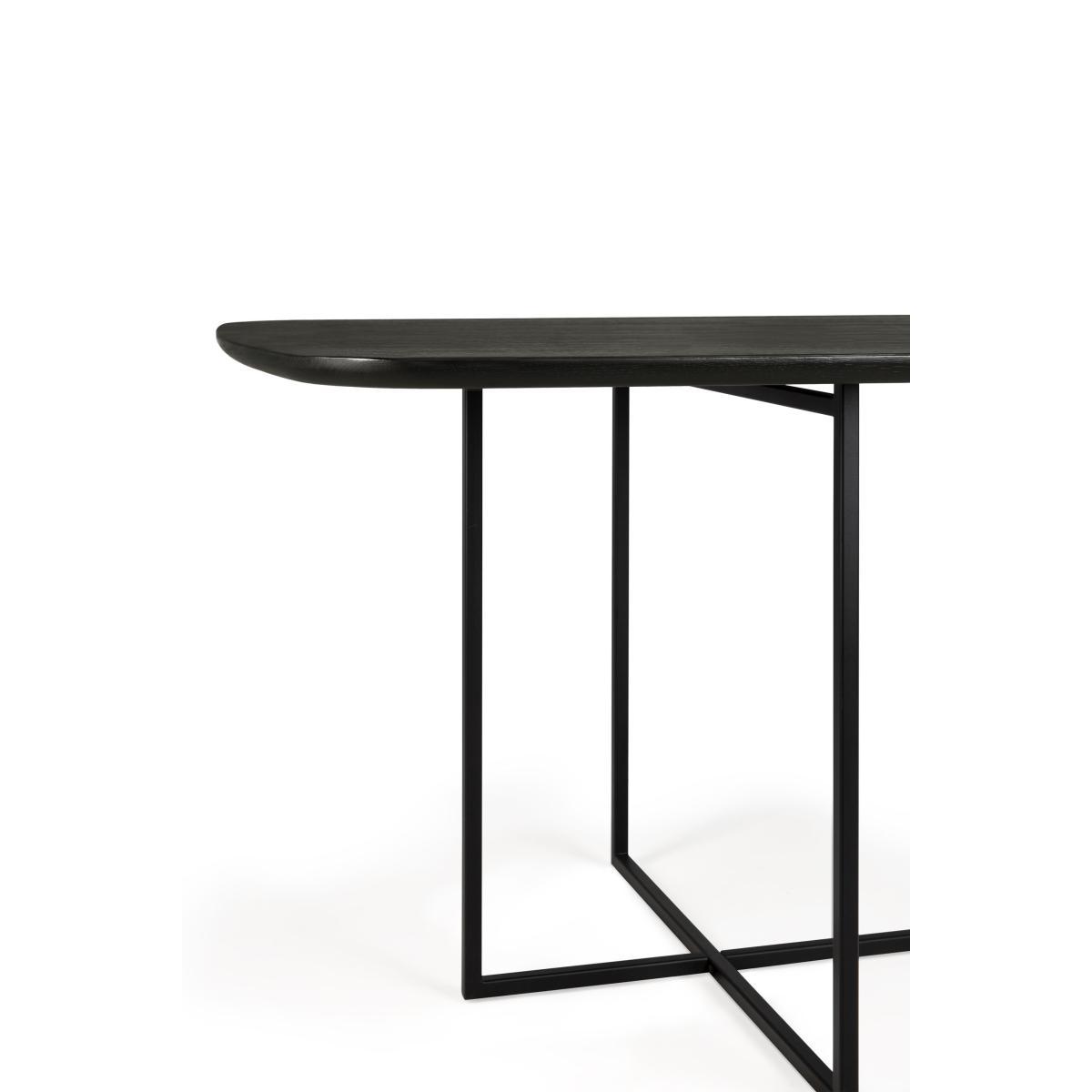 Arc Rectangular table - / 220 x 100 cm - 8-seater / Stained oak by Ethnicraft Black – image 6