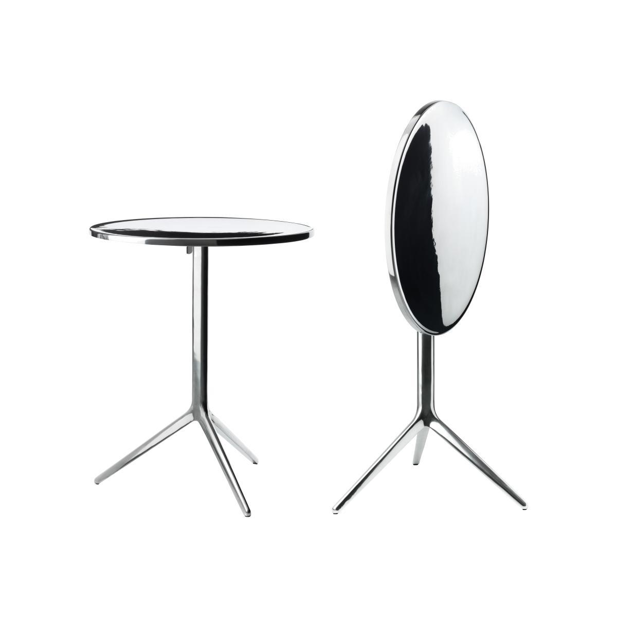 Central Foldable table - H 72 cm x Ø 60 cm - Polished alu version by Magis Metal – image 1