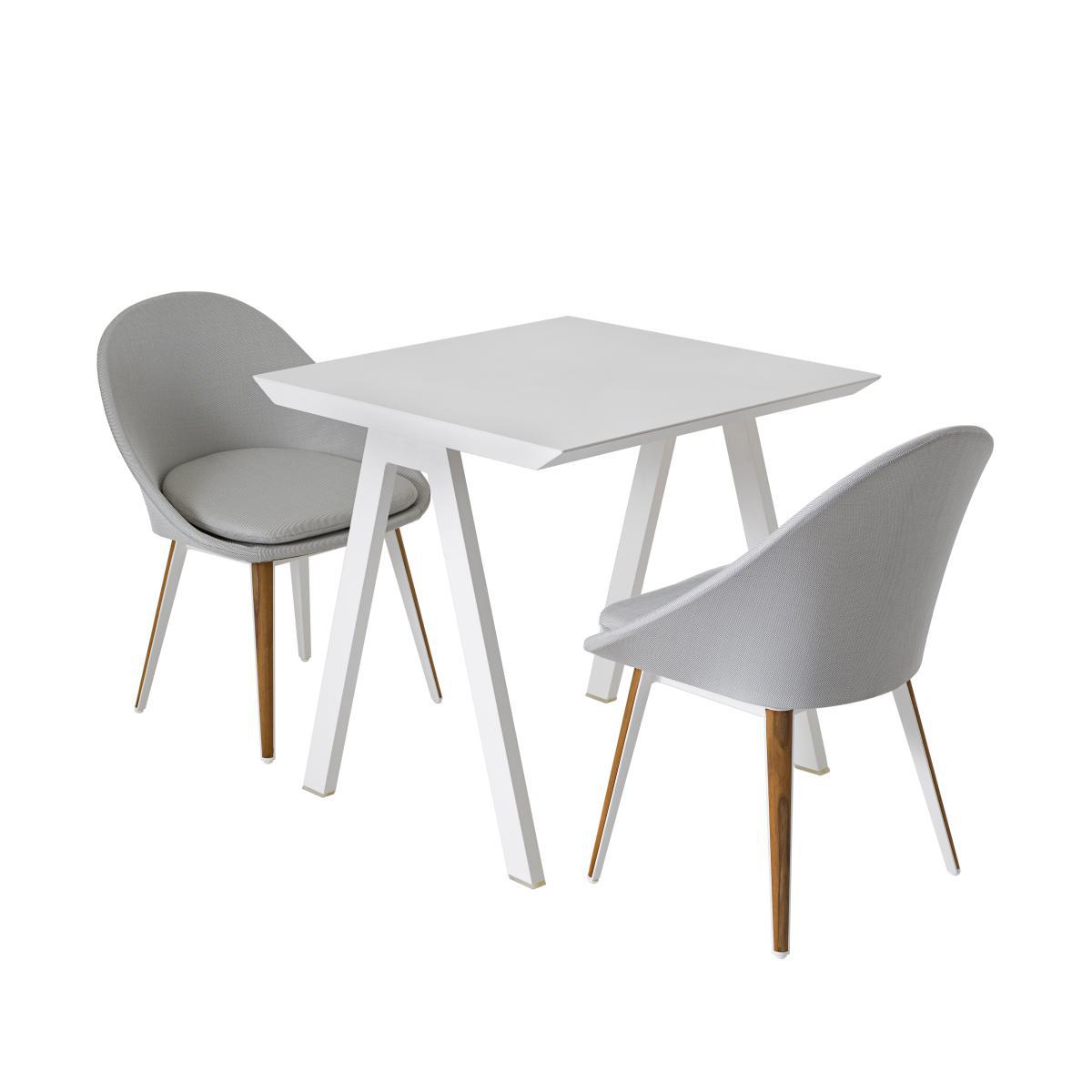 Vanity Square table - / 80 x 80 cm - Aluminium by Vlaemynck White – image 2