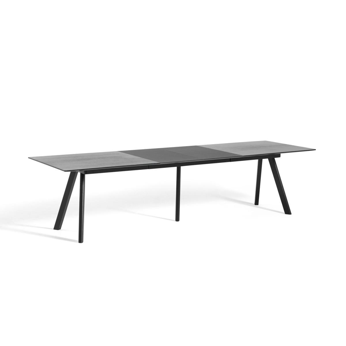 CPH 30 Extending table - / L 200 to 400 x W 90 cm - Linoleum by Hay Black – image 3