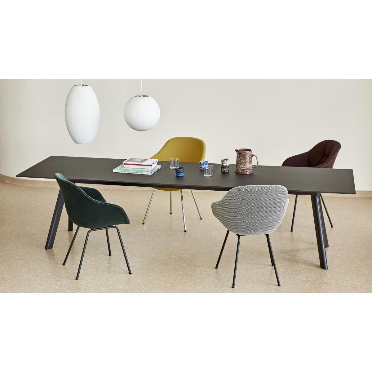 CPH 30 Extending table - / L 200 to 400 x W 90 cm - Linoleum by Hay Black – image 8