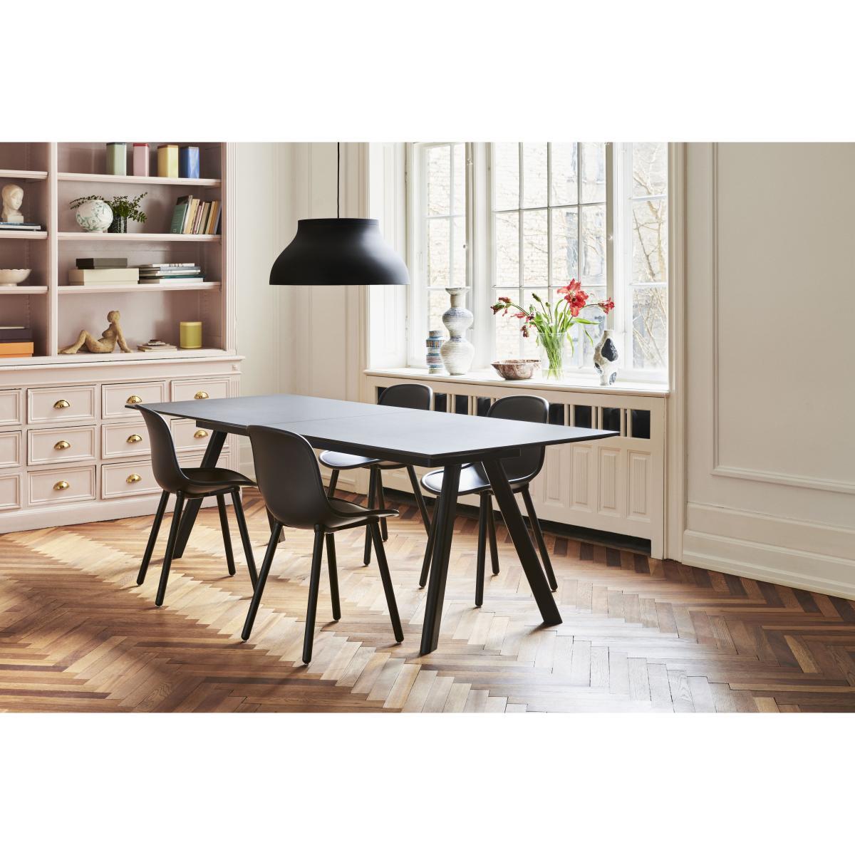 CPH 30 Extending table - / L 200 to 400 x W 90 cm - Linoleum by Hay Black – image 9