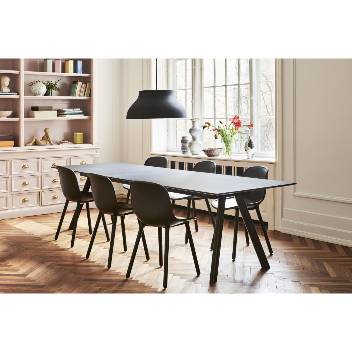 CPH 30 Extending table - / L 200 to 400 x W 90 cm - Linoleum by Hay Black – image 10