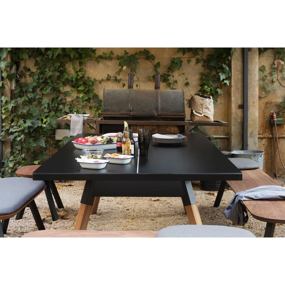 Table - L 274 cm / Ping pong & dining table by RS BARCELONA Black/Natural wood – image 3