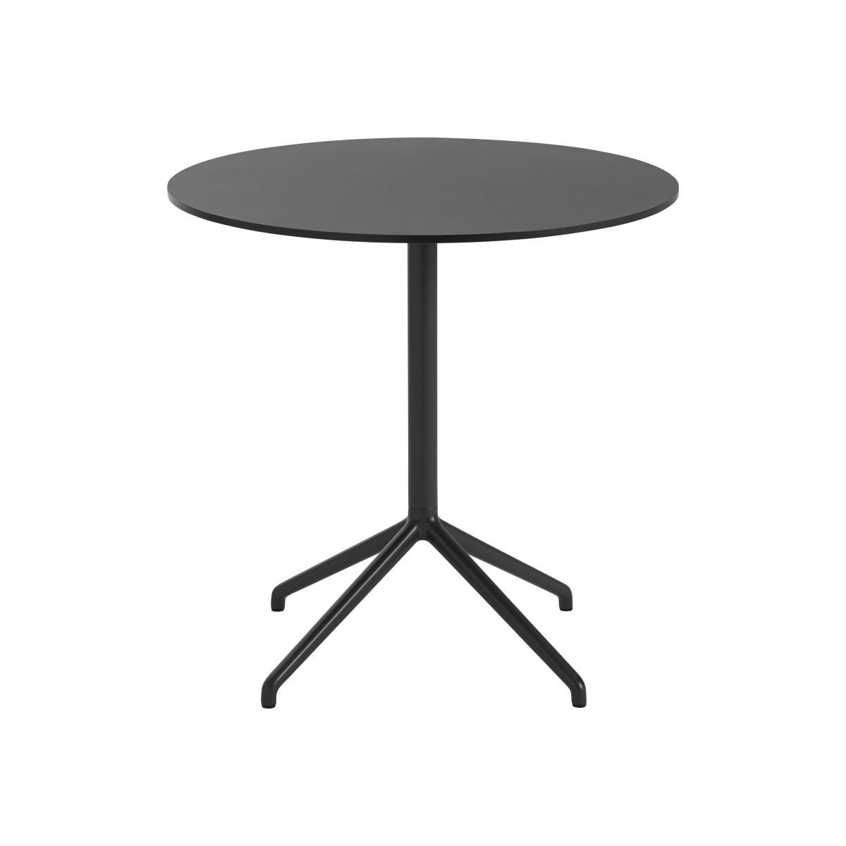 Still Café Round table - / Ø 75 x H 73 cm - Linoleum by Muuto Black – image 1