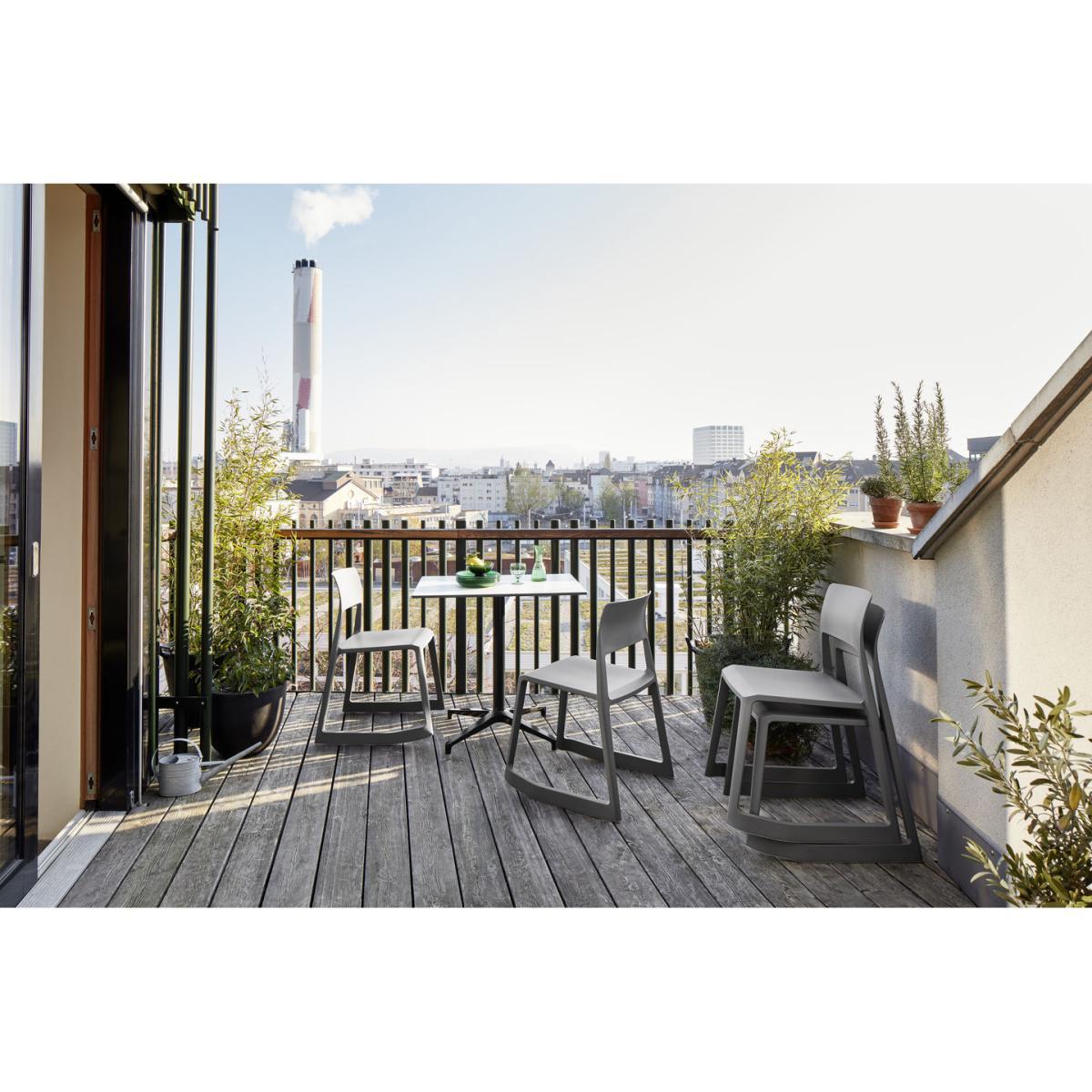 Belleville OUTDOOR Square table - / Ø 75 x 75 cm - Solid laminate by Vitra Black – image 3