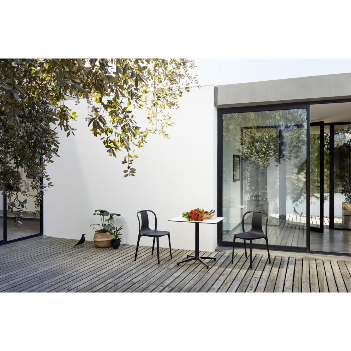 Belleville OUTDOOR Square table - / Ø 75 x 75 cm - Solid laminate by Vitra Black – image 4