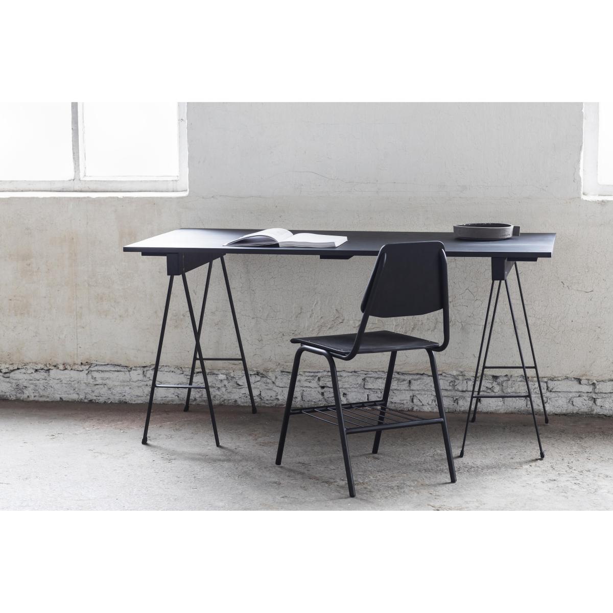 Studio Simple Rectangular table - / avec tréteaux - 150 x 75 cm by Serax Black – image 4