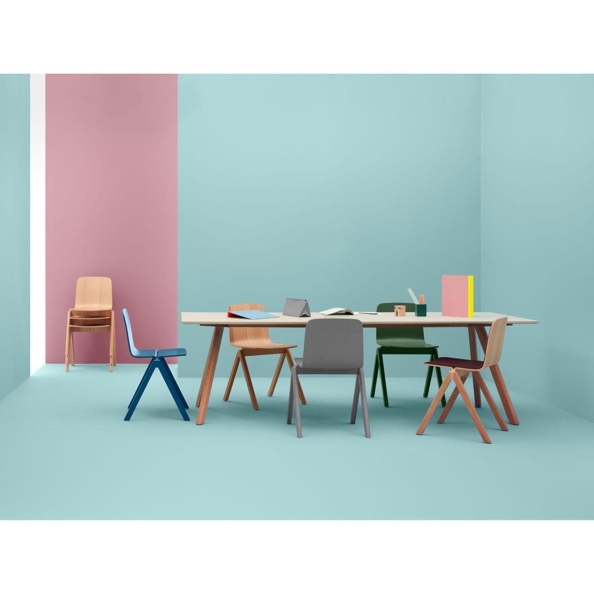 Copenhague n°30 Rectangular table by Hay White/Natural wood – image 2