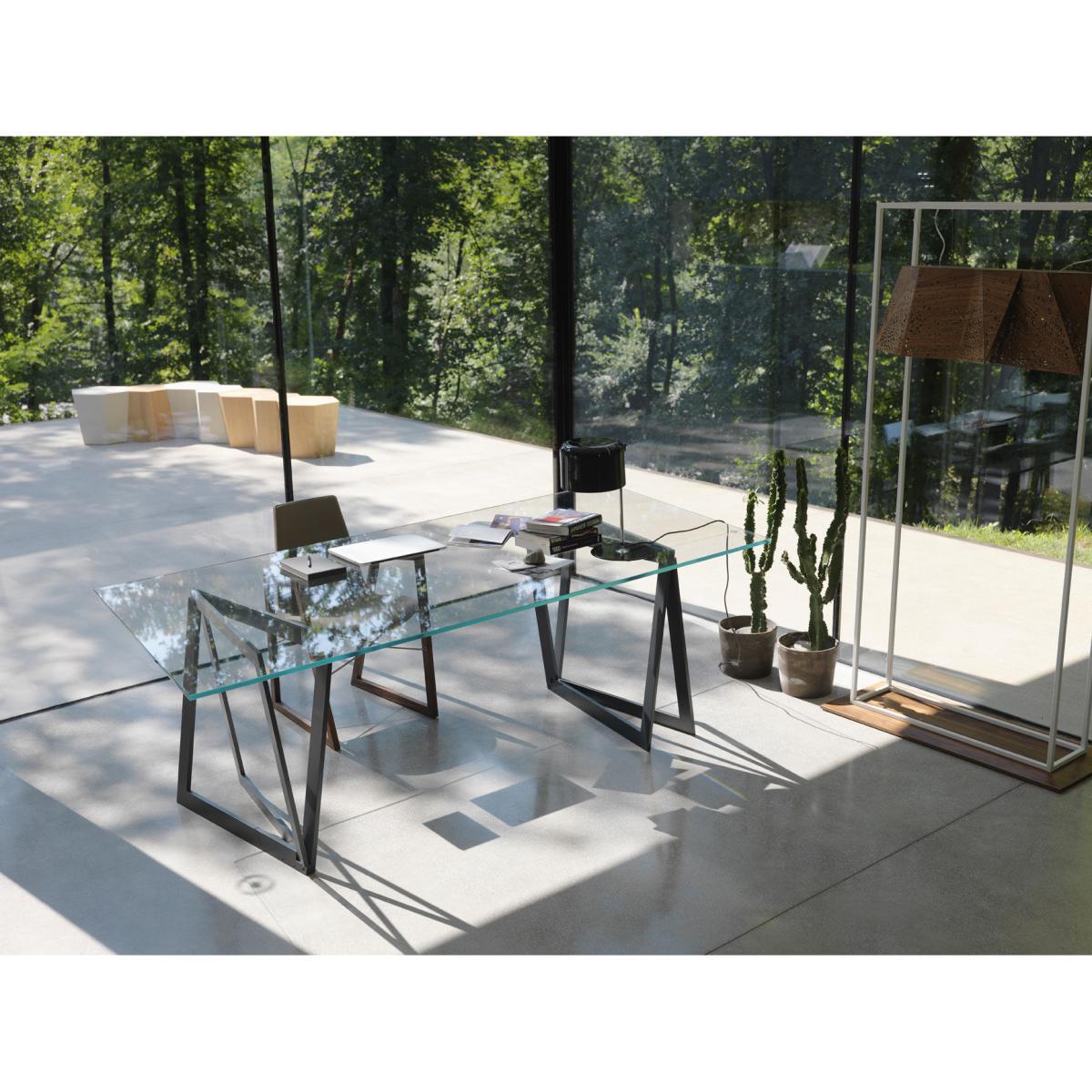 QuaDror02 Rectangular table - 250 x 120 cm - Plateau oblique by Horm Transparent/Metal – image 3