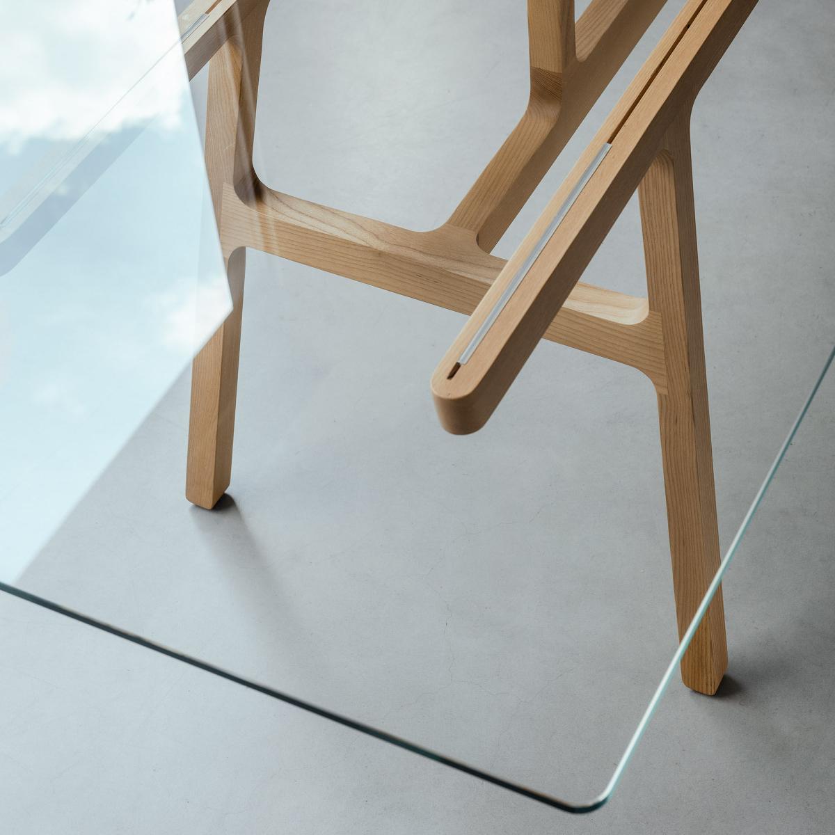 Bottegga Rectangular table glass natural wood / 220 x 100 cm - 6 people - Kristalia – image 4